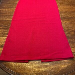St John Red Knit Full Length Skirt